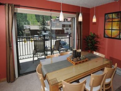 Dining room open to balcony