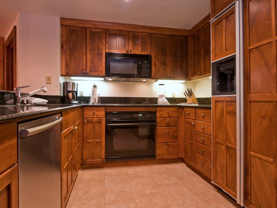 Fully equipped kitchen with stainless steel appliances