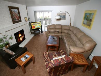 Spacious Living Area with Fireplace