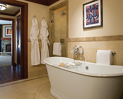 Bathroom with tub & walk-in shower