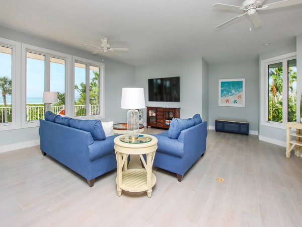 Beachfront Captiva Main Home & Guest House Sleeps 14 Ocean Views