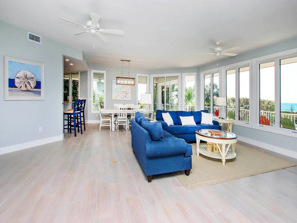 Beachfront Captiva Main Home & Guest House Sleeps 14 Ocean Views