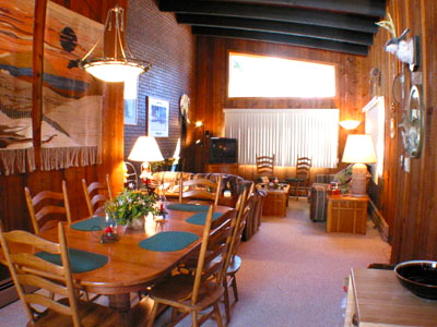 Dining room seats six Dining room seats six