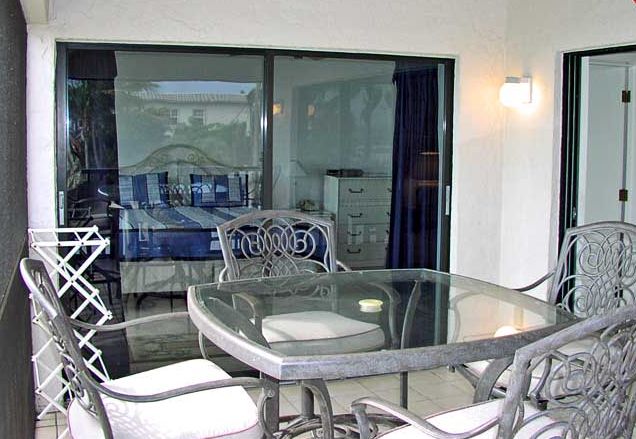 Balcony with table set Balcony with table set