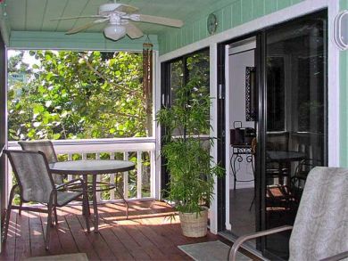 Screened balcony with outdoor furniture Screened balcony with outdoor furniture