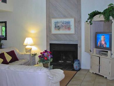 Living room with fireplace & TV Living room with fireplace & TV