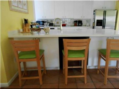 Breakfast bar seats three