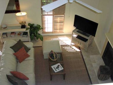Flat screen TV & fireplace in living room Flat screen TV & fireplace in living room