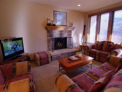Living room with fireplace