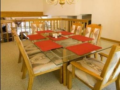 Dining area seats six Dining area seats six