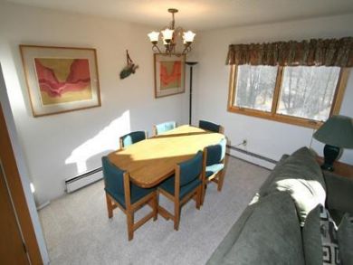 Dining area seats six