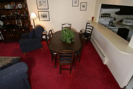Dining room seats six