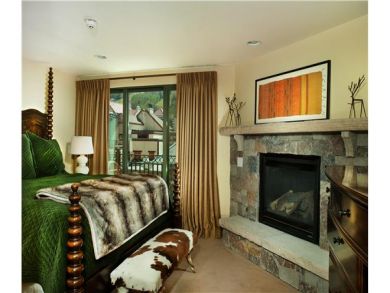 Bedroom with King Bed and Fireplace