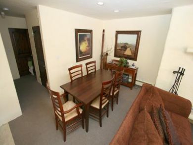 Dining area seats six