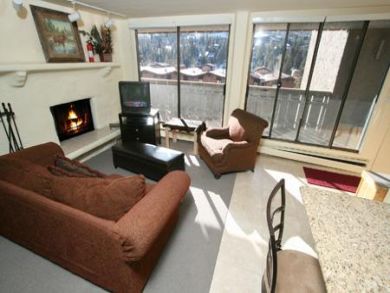 Living room with fireplace