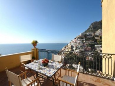 Sitting Area On Terrace Overlooking Coast