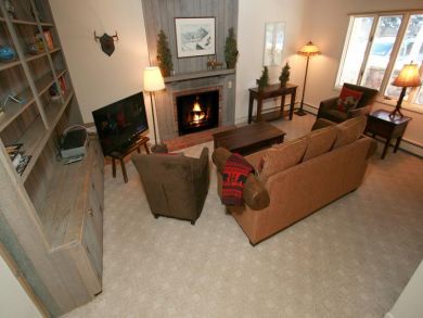 living room with fireplace