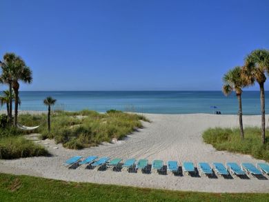 Longboat Key Beach with Sun Loungers