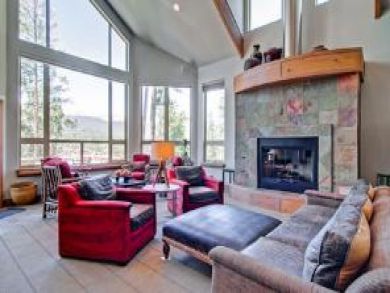 Beautiful views from living room in Breckenridge, Colorado rental home for skiing