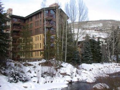 Vail rental condo for skiing with mountain & creek view
