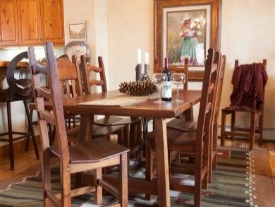 Dining area seats six