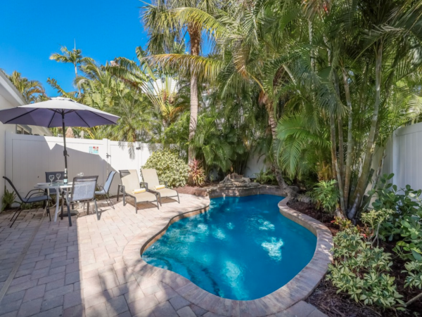 All About the Pool & Entertaining Area One Block to Beach