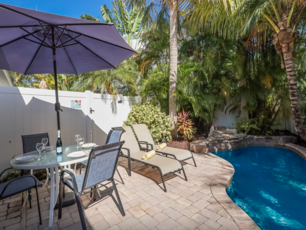 All About the Pool & Entertaining Area One Block to Beach