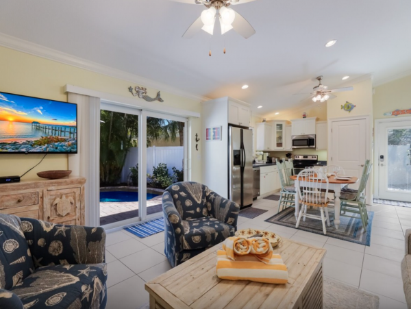 All About the Pool & Entertaining Area One Block to Beach
