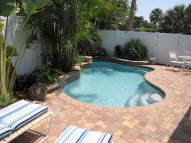Poolside lounging area