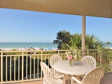 Gulf view balcony with outdoor furniture