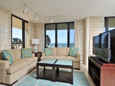 Living room with flat screen TV