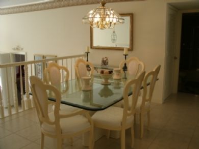 Dining room seats six