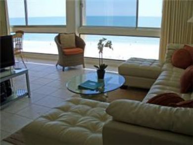 Patio is incorporated into living room