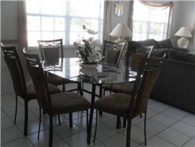 Dining room seats six
