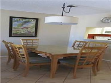 Dining room seats six Dining room seats six