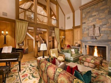 Luxury Living Area with Vaulted Ceiling