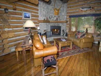Living room with fireplace