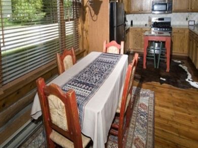 Dining area seats four