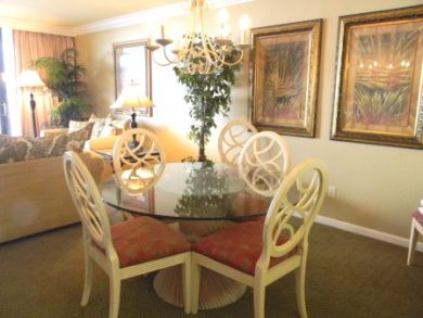 Dining area seats four