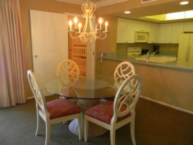 Dining area seats four