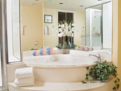 Oversized tub in master bathroom