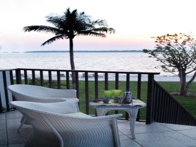 Porch with outdoor table set