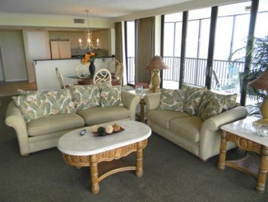 Living room with gulf view