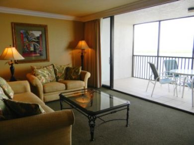Living room open to balcony
