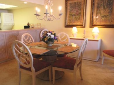 Dining area seats four