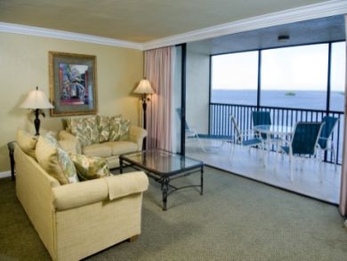Living room with gulf view