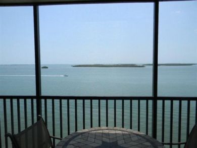 Screened lanai with gulf view
