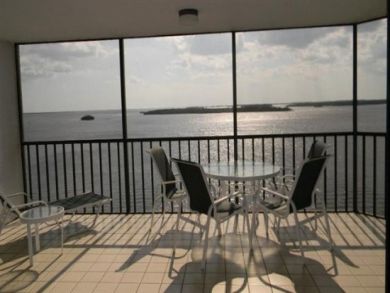 Large balcony with table set