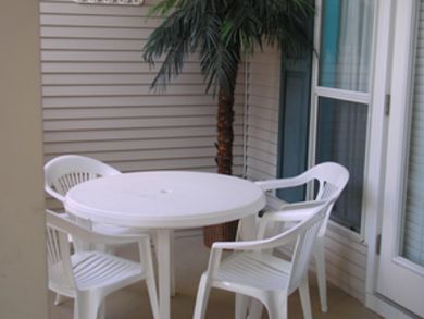 Balcony with table set
