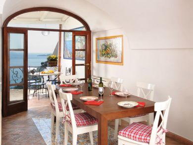 Dining room with French doors opens to terrace